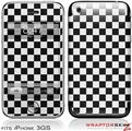 iPhone 3GS Decal Style Skin - Checkered Canvas Black and White