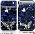 iPhone 3GS Decal Style Skin - Twisted Garden Blue and White