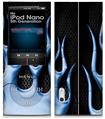 iPod Nano 5G Skin Metal Flames Blue