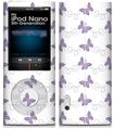 iPod Nano 5G Skin Pastel Butterflies Purple on White