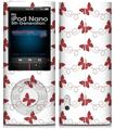 iPod Nano 5G Skin Pastel Butterflies Red on White