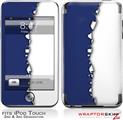 iPod Touch 2G & 3G Skin Kit Ripped Colors Blue White