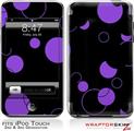 iPod Touch 2G & 3G Skin Kit Lots of Dots Purple on Black