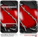 iPod Touch 2G & 3G Skin Kit Barbwire Heart Red