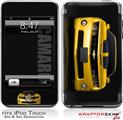 iPod Touch 2G & 3G Skin Kit 2010 Chevy Camaro Yellow - Black Stripes