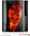 Sony PS3 Skin Flaming Fire Skull Orange