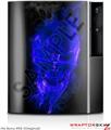 Sony PS3 Skin Flaming Fire Skull Blue