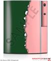 Sony PS3 Skin Ripped Colors Green Pink