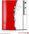 Sony PS3 Skin Ripped Colors Red White
