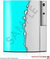 Sony PS3 Skin Ripped Colors Neon Teal Gray