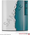 Sony PS3 Skin Ripped Colors Gray Seafoam Green