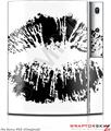 Sony PS3 Skin Big Kiss Lips Black on White