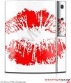 Sony PS3 Skin Big Kiss Lips Red on White