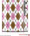 Sony PS3 Skin Argyle Pink and Brown