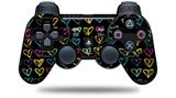 Kearas Hearts Black - Decal Style Skin fits Sony PS3 Controller (CONTROLLER NOT INCLUDED)