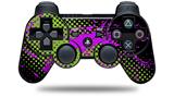 Halftone Splatter Hot Pink Green - Decal Style Skin fits Sony PS3 Controller (CONTROLLER NOT INCLUDED)