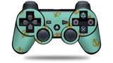 Anchors Away Seafoam Green - Decal Style Skin fits Sony PS3 Controller (CONTROLLER NOT INCLUDED)