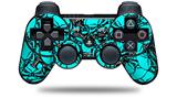 Scattered Skulls Neon Teal - Decal Style Skin fits Sony PS3 Controller (CONTROLLER NOT INCLUDED)