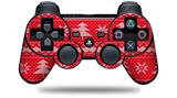 Ugly Holiday Christmas Sweater - Christmas Trees Red 01 - Decal Style Skin fits Sony PS3 Controller (CONTROLLER NOT INCLUDED)