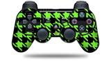 Houndstooth Neon Lime Green on Black - Decal Style Skin fits Sony PS3 Controller (CONTROLLER NOT INCLUDED)