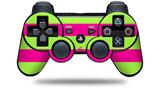 Kearas Psycho Stripes Neon Green and Hot Pink - Decal Style Skin fits Sony PS3 Controller (CONTROLLER NOT INCLUDED)
