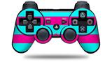 Kearas Psycho Stripes Neon Teal and Hot Pink - Decal Style Skin fits Sony PS3 Controller (CONTROLLER NOT INCLUDED)