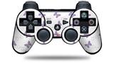 Pastel Butterflies Purple on White - Decal Style Skin fits Sony PS3 Controller (CONTROLLER NOT INCLUDED)
