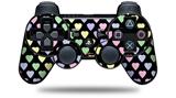 Pastel Hearts on Black - Decal Style Skin fits Sony PS3 Controller (CONTROLLER NOT INCLUDED)