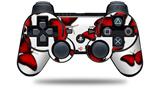 Butterflies Red - Decal Style Skin fits Sony PS3 Controller (CONTROLLER NOT INCLUDED)