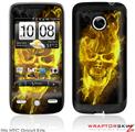 HTC Droid Eris Skin Flaming Fire Skull Yellow