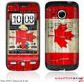HTC Droid Eris Skin Painted Faded and Cracked Canadian Canada Flag
