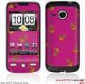 HTC Droid Eris Skin Anchors Away Fuschia Hot Pink
