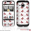 HTC Droid Eris Skin - Pastel Butterflies Red on White