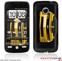 HTC Droid Eris Skin - 2010 Chevy Camaro Yellow - Black Stripes on Black