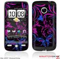 HTC Droid Eris Skin - Twisted Garden Hot Pink and Blue