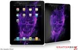 iPad Skin Flaming Fire Skull Purple