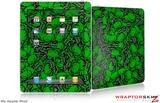 iPad Skin Scattered Skulls Green