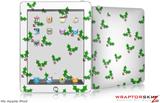 iPad Skin - Christmas Holly Leaves on White