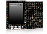 Kearas Hearts Black - Decal Style Skin for Amazon Kindle DX