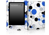 Lots of Dots Blue on White - Decal Style Skin for Amazon Kindle DX
