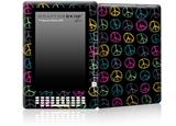 Kearas Peace Signs on Black - Decal Style Skin for Amazon Kindle DX