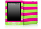 Kearas Psycho Stripes Neon Green and Hot Pink - Decal Style Skin for Amazon Kindle DX