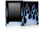 Metal Flames Blue - Decal Style Skin for Amazon Kindle DX