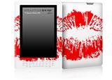Big Kiss Lips Red on White - Decal Style Skin for Amazon Kindle DX