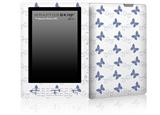 Pastel Butterflies Blue on White - Decal Style Skin for Amazon Kindle DX