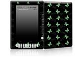 Pastel Butterflies Green on Black - Decal Style Skin for Amazon Kindle DX
