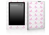 Pastel Butterflies Pink on White - Decal Style Skin for Amazon Kindle DX