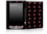 Pastel Butterflies Red on Black - Decal Style Skin for Amazon Kindle DX