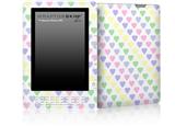 Pastel Hearts on White - Decal Style Skin for Amazon Kindle DX