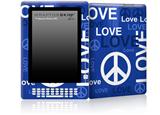 Love and Peace Blue - Decal Style Skin for Amazon Kindle DX
